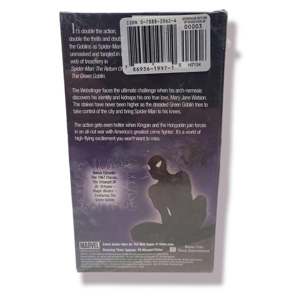 Spider-Man The Return of the Green Goblin VHS, 2002 Factory Sealed MISB NEW - Picture 3 of 5
